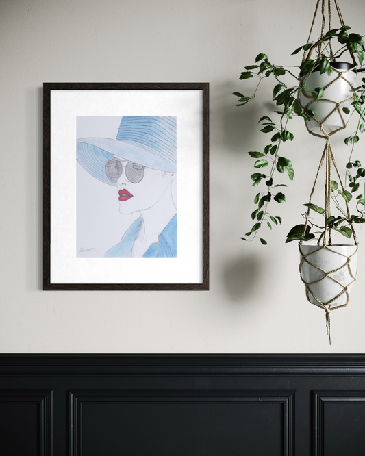 LADY IN THE BLUE HAT