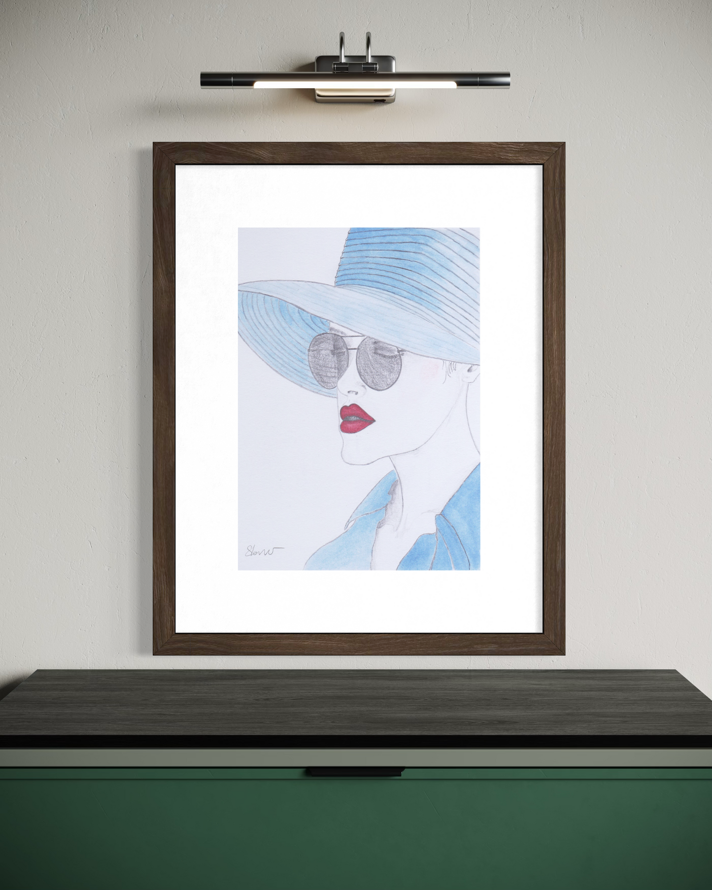 LADY IN THE BLUE HAT